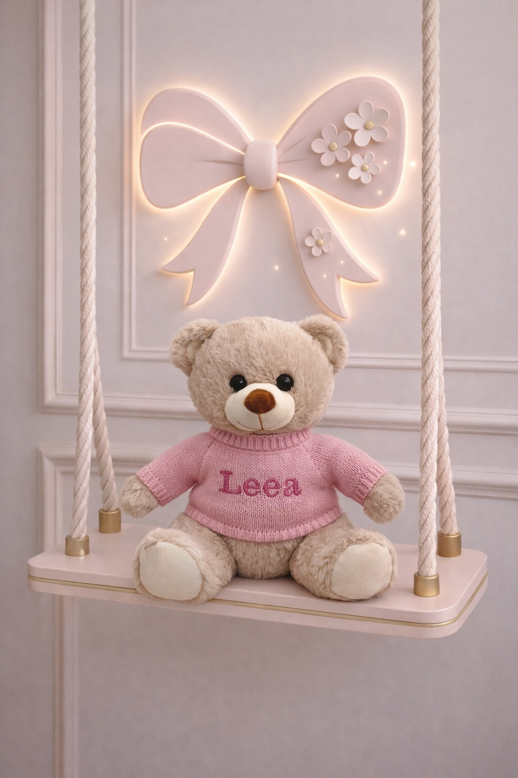 Ursulet de plus personalizat - roz