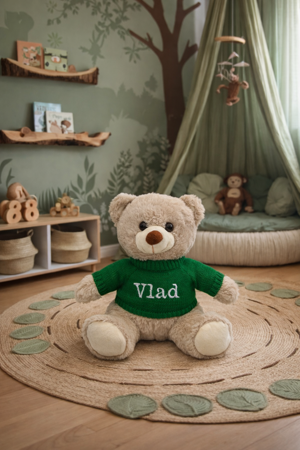 Ursulet de plus personalizat - verde